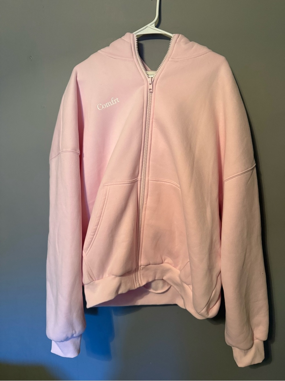 Comfort Light Pink Zip-Up Hoodie